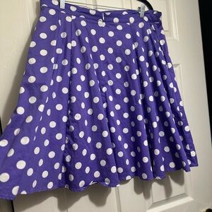 Eva Rose Purple Polka Dot Midi Skirt